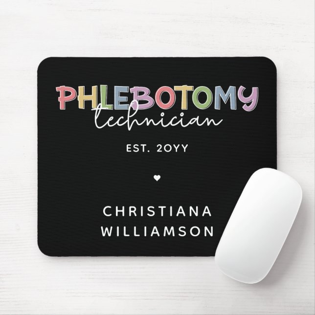Custom Phlebotomy Technician PBT Phlebotomy Tech Mouse Pad (With Mouse)