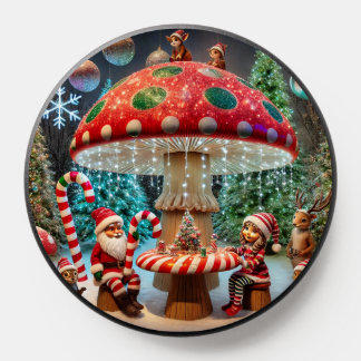 Custom Phone Grip: Christmas Mushroom Design PopSocket