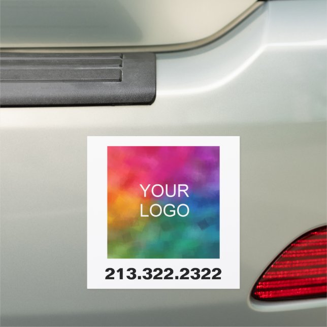 Custom Phone Number Business Logo Template Large Car Magnet (In Situ)