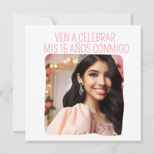 Custom Photo 15th Birthday Mis Quince Quinceañera Invitation