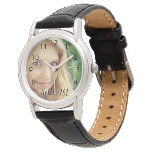 Custom photo 16th birthday hello 16 girl  watch