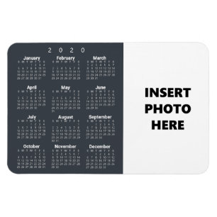 Custom Photo 2020 Calendar Magnet   Steel Gray