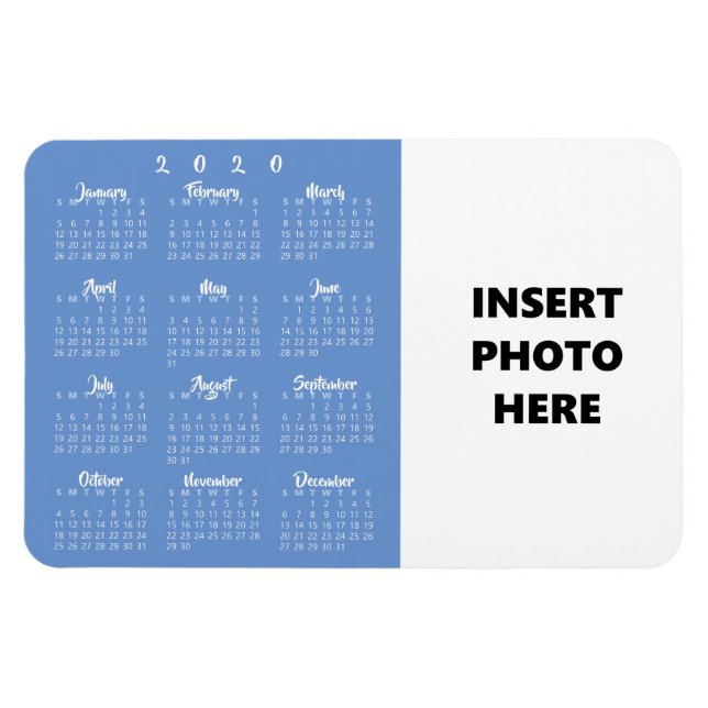 Custom Photo 2020 Calendar Magnet Template (Horizontal)