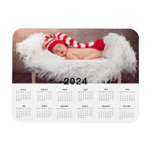 Custom Photo 2024 Calendar Magnet