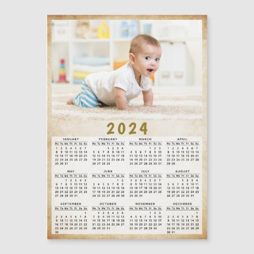 Custom Photo 2024 Magnetic Calendar UK