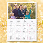 Custom Photo 2025 Calendar Christmas New Years Holiday Postcard<br><div class="desc">Create your own custom, personalized, beautiful elegant faux gold script typography font, simple plain black and white, 2025 full year family photo calendar, christmas / holiday / seasons / new years yearly calendar greetings postcard. To customize, simply type in your greetings and name / family name for the front of...</div>