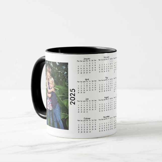 Custom Photo 2025 Calendar Mug (Front Left)