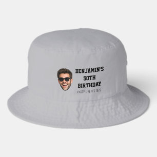 Custom Photo 20th 30th 40th 50th 60 Birthday Party Bucket Hat