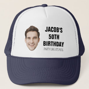 Custom Photo 20th 30th 40th 50th 60 Birthday Party Trucker Hat