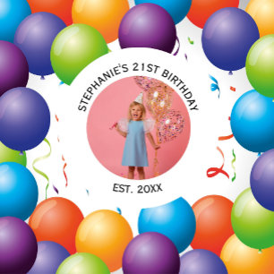Custom Photo 21st 2Oth 30th 40th Birthday Party Cl Button