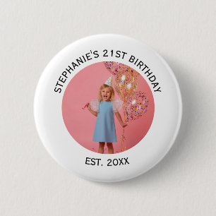 Custom Photo 21st 2Oth 30th 40th Birthday Party Cl Button