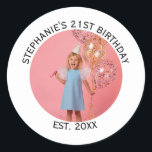 Custom Photo 21st 2Oth 30th 40th Birthday Party Cl Classic Round Sticker<br><div class="desc">Custom Photo 21st 2Oth 30th 40th Birthday Party Classic Round Sticker</div>