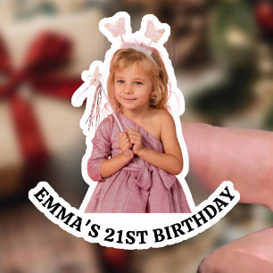 Custom Photo 21st 30th 40th 50th Birthday Party Sticker