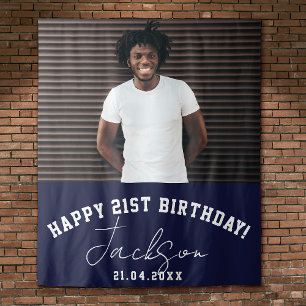 Custom Photo 21st Birthday Party Wall Backdrop