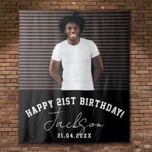 Custom Photo 21st Birthday Party Wall Backdrop