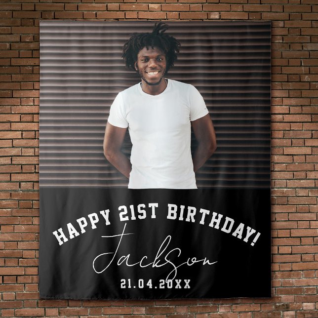 Custom Photo 21st Birthday Party Wall Backdrop (Creator Uploaded)