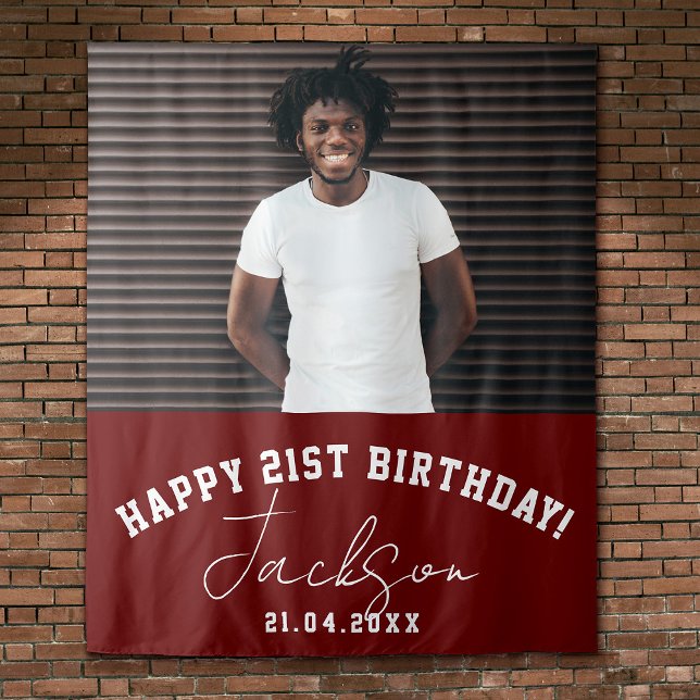 Custom Photo 21st Birthday Party Wall Backdrop (Creator Uploaded)