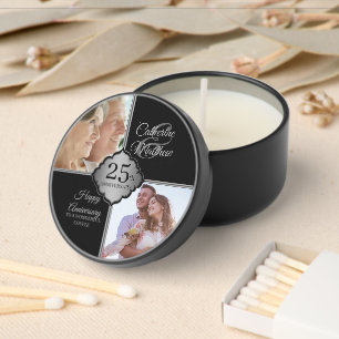 Custom photo 25th Anniversary Mini Candle Favors