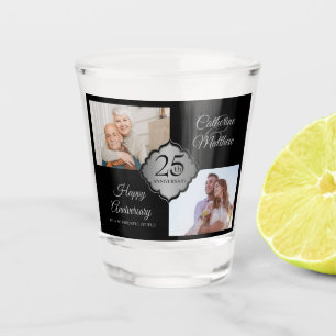 Custom Photo 25th Anniversary Shot Glass