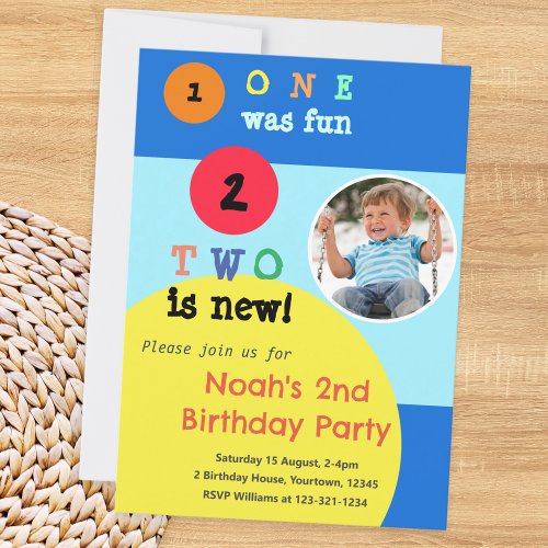 Custom Photo 2nd Birthday Party Invitation