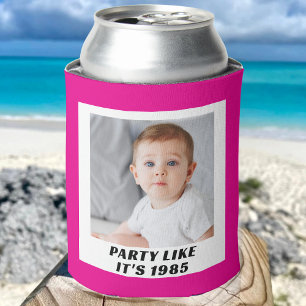 Custom Photo 30th 40th 50th 60th Birthday Party Can Cooler
