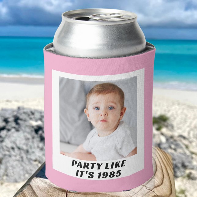 Custom Photo 30th 40th 50th 60th Birthday Party Can Cooler (Creator Uploaded)