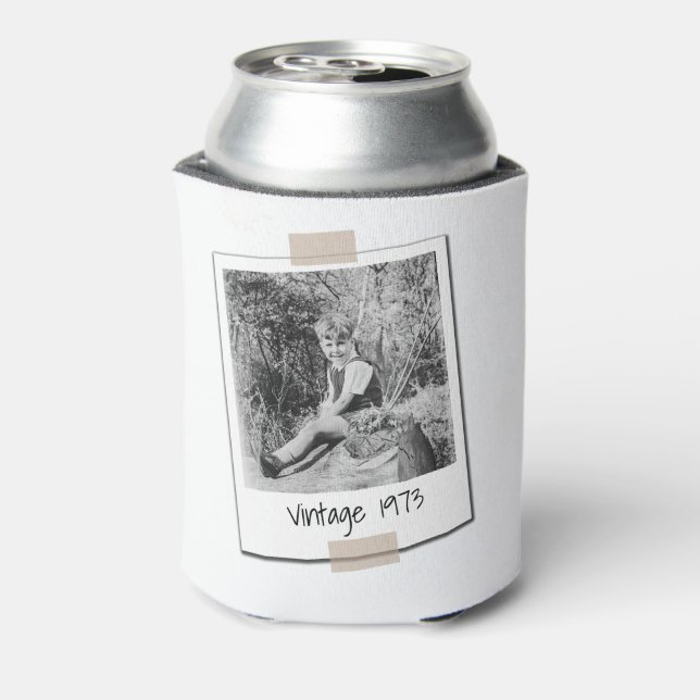 Custom Photo 30th 40th 50th Birthday Party Favor Can Cooler (Can Back)