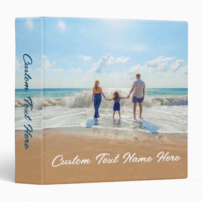 Custom Photo 3 Ring Binder Your Photos and Text (Front/Spine)