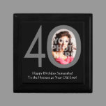 Custom Photo 40th Birthday Keepsake Trinket Box
