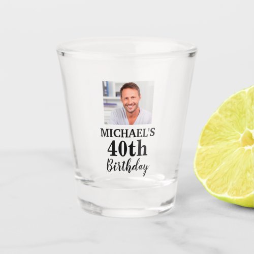 Custom Photo 40th Birthday Party Favor Shot Glass