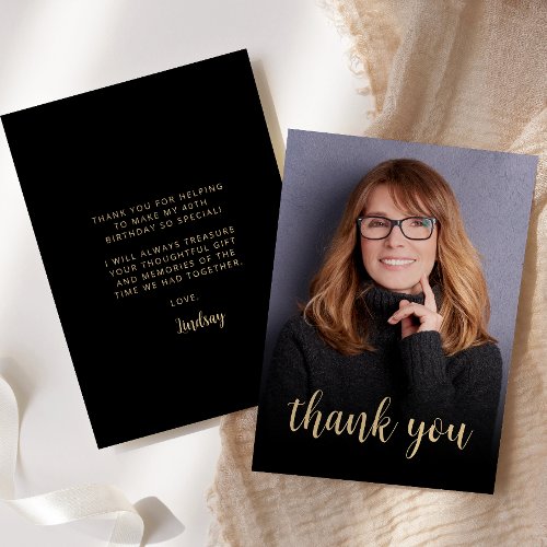 Custom Photo 40th Birthday Party Thank You Card