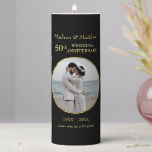 Custom Photo 50th Anniversary Pillar Candle