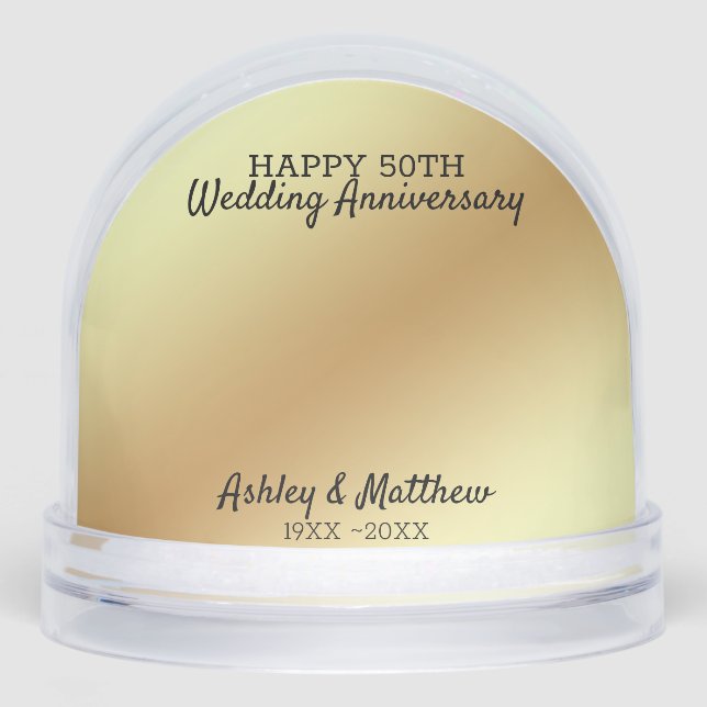 Custom Photo 50th Anniversary Snow Globe (Front)