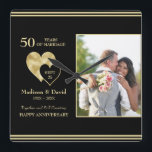 Custom Photo 50TH Anniversary  Square Wall Clock<br><div class="desc">An ideal gift for a wedding anniversary. Put your favorite photo and personalize the text</div>
