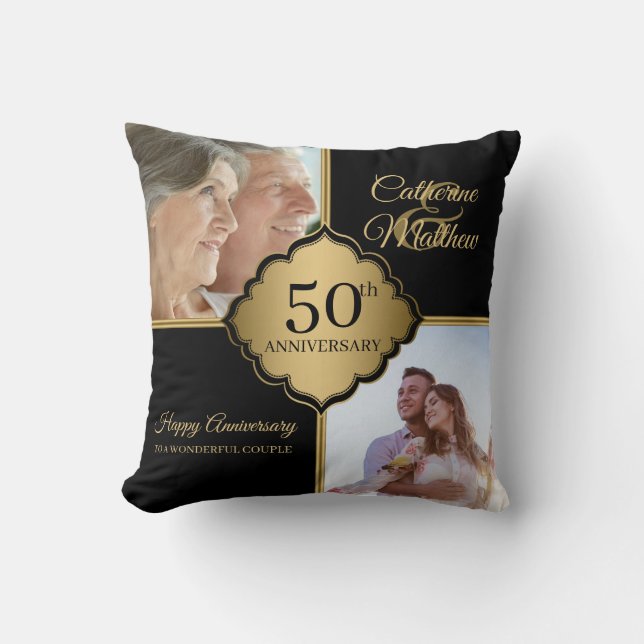 Custom photo 50th Anniversary  Throw Pillow (Front)