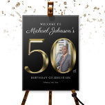 Custom Photo 50th Birthday Elegant Gold Typography Foam Board<br><div class="desc">Custom Photo 50th Birthday Elegant Gold Typography Foam Board. Simple yet classy birthday theme design with the birth year milestone in solid gold text effect! Elegantly design for any gender, male or female. Definitely a solid way to celebrate your birthday milestone! Check out the collection for co-ordinating items that will...</div>
