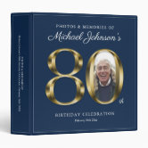 Personalised 80th Birthday Photo Album 3 Ring Binder