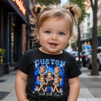 Custom Photo 90's Bootleg Rap Baby T-Shirt