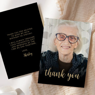Custom Photo 90th Birthday Party Thank You Card