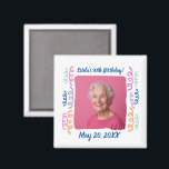 Custom Photo 90th Birthday Streamers Keepsake Magnet<br><div class="desc">Personalized photo magnet for the milestone of the 90th birthday! Make this truly unique by adding your special photo and custom message to cherish this special moment.</div>