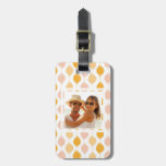 Custom Photo Abstract Golden Ogee Pattern Luggage Tag