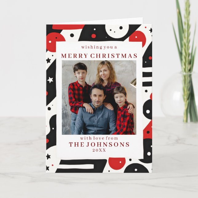 Custom Photo Abstract Graphic Frame Greeting Card (Front)
