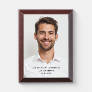 Custom Photo Achievement Personalized Text Award Plaque