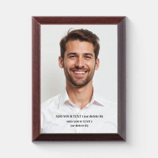 Custom Photo Achievement Personalized Text Award Plaque
