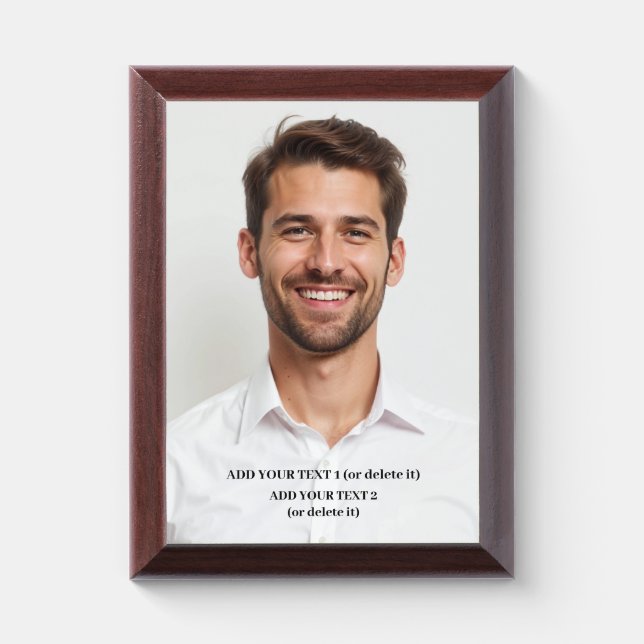 Custom Photo Achievement Personalized Text Award Plaque (Vertical)