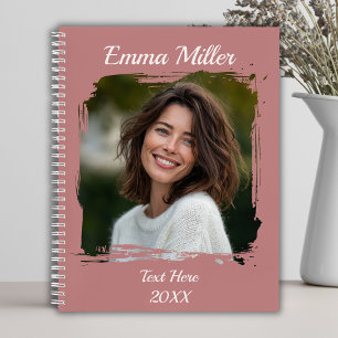 Custom Photo Add Name or Text Dusty Rose Notebook