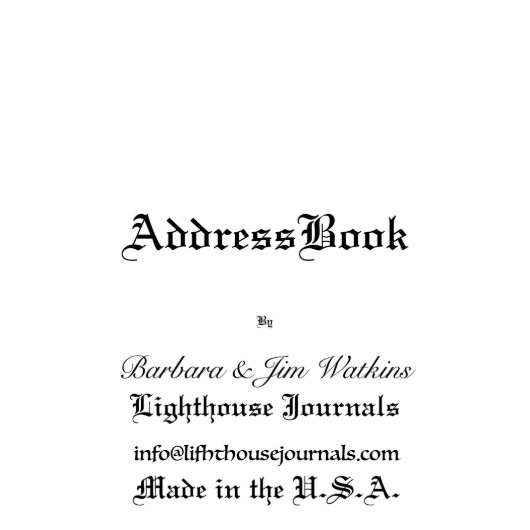 Custom Photo Address Book (Cover Page)