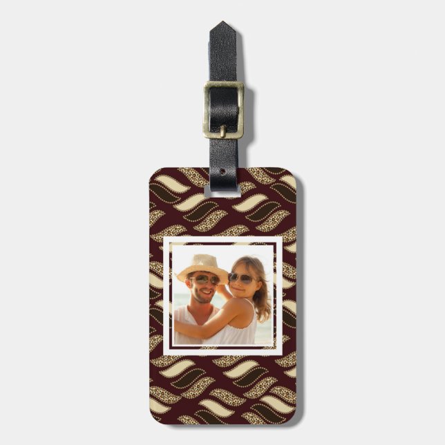Custom Photo African cheetah skin pattern Luggage Tag (Front Vertical)
