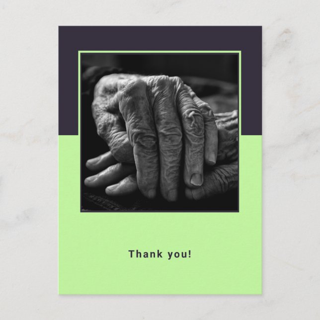 Custom Photo Aged Home Caregiver Thank You Postcard (Front)
