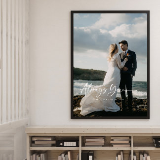 Custom Photo Always You Wedding Faux Canvas Print